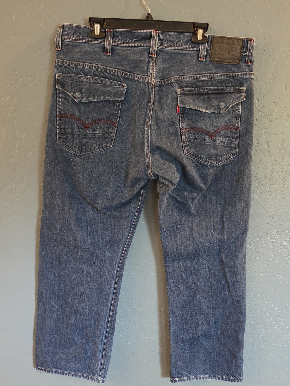 Levi's 569 Baggy Men's Blue Denim Relaxed Straight Jeans 38 30